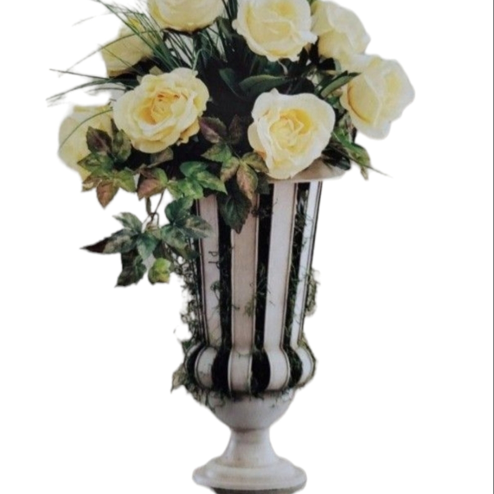 Celebrating Home Interiors Charleston Candle Urn Holder Lrg Metal painted rustic - Picture 3 of 8